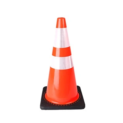 70cm / 28inch apelsin in'ektsiya qilingan pVX trafik konusini qora baza bilan